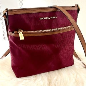 Like NEW!! Michael Kors Burgundy Nylon Crossbody Bag